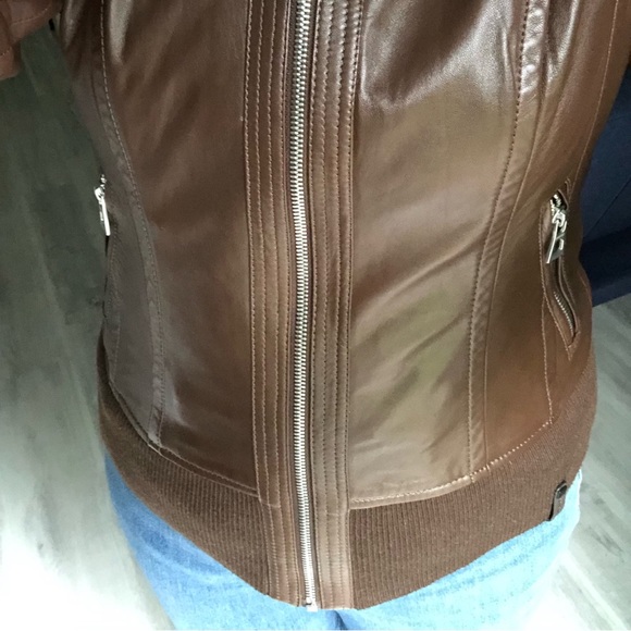 Rudsak Chocolate Brown Leather Bomber Jacket Size Medium - Picture 13 of 13